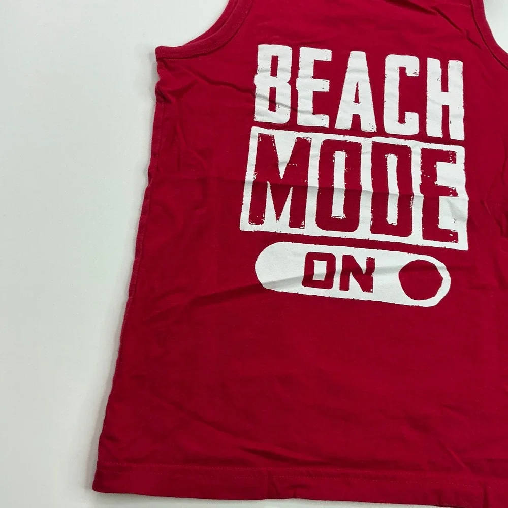 The Children's Place Red Tank Top Kids Size M 7/8 Beach Mode On Graphic